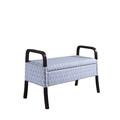 Ore Furniture 23.25 In. Sky Blue Circle Wooden Arm Storage Bench HB4714